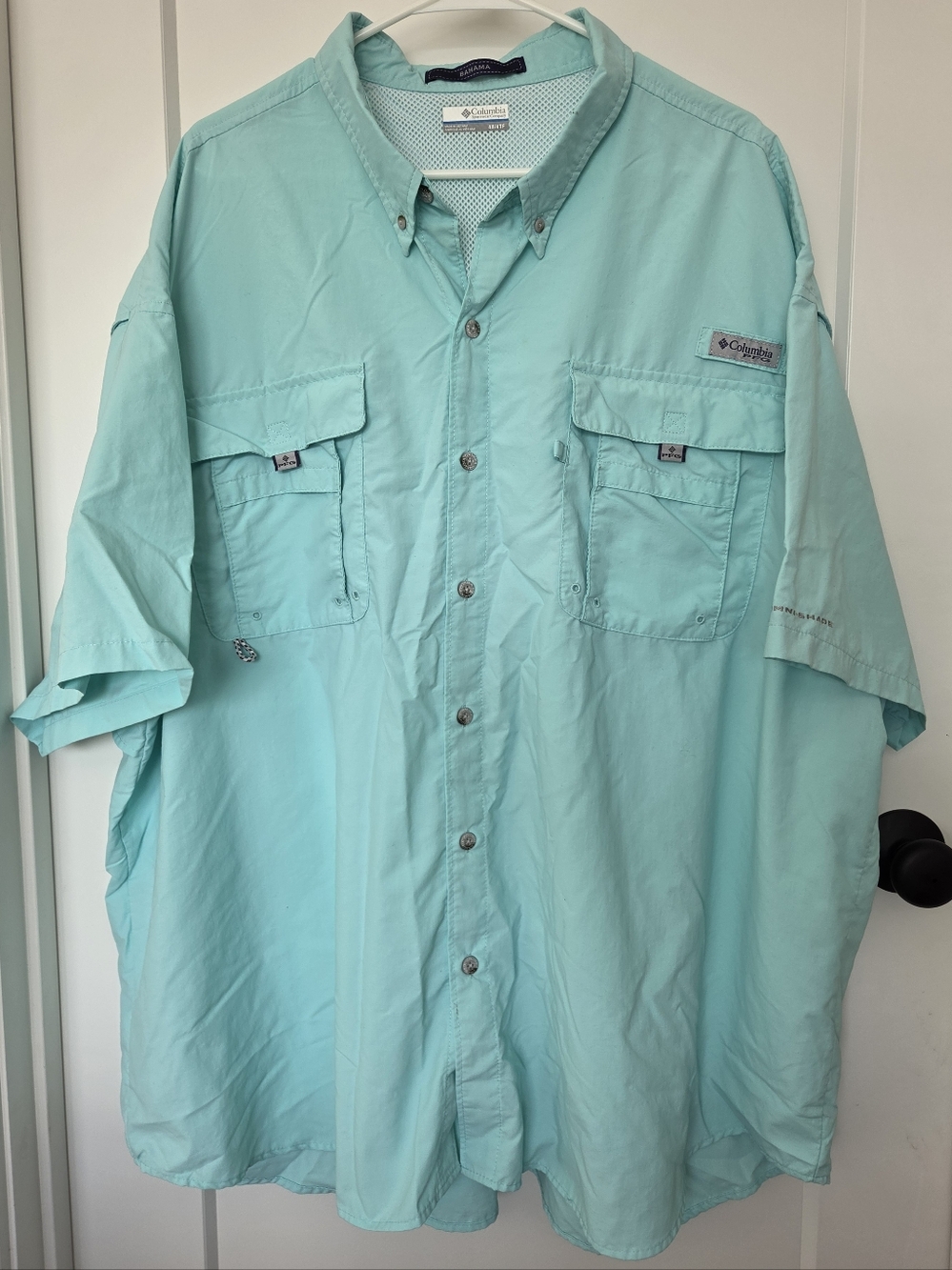 Columbia PFG Turquoise Bahama Short Sleeve Shirt. Size 4XL. #SW